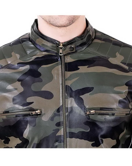Buy Camouflage Leather Jacket