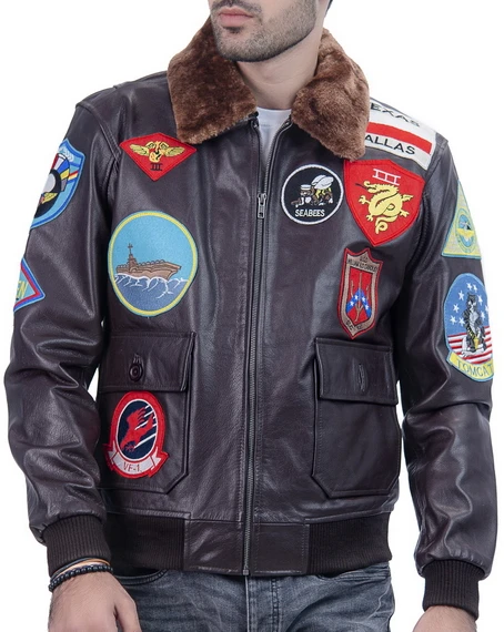 Top Gun G-1 Navy flight leather jacket as worn by Pete Maverick Mitchell in  the Top Gun movie