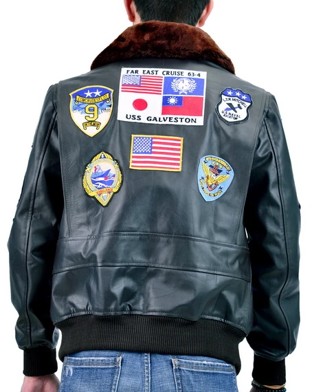 Pilot Top Gun Tom Cruise Men A2 Fighter Bomber Real Leather Jacket