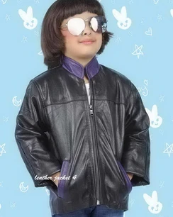 Baby Jacket in Black Leather
