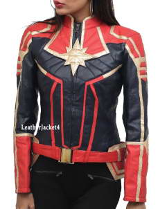 Captain-Marvel Captain Marvel Carol Danvers Leather Jacket