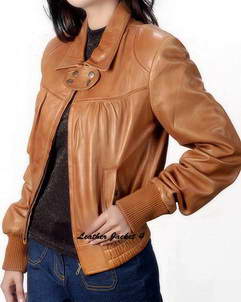 Cleveland womens bomber leather jacket