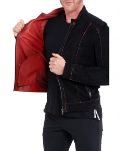 Edge edge genuine leather jacket for men