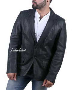 Jason Statham Black Blazer Lambskin Mens Leather Jacket 