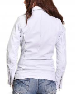 Lana-Del Lana Del White Biker Leather Jacket