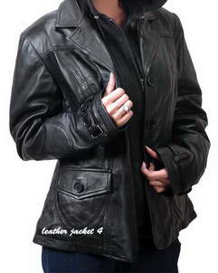 Maralen Hooded Leather Blazer