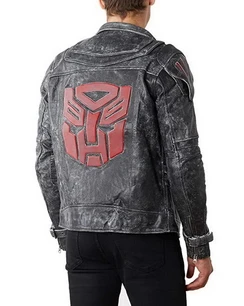 Mens AutoBot Shield Leather Jacket