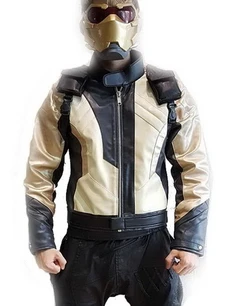 Mens Soldier 76 Leather Jacket Gold