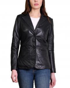 Olivia Black Leather Blazer