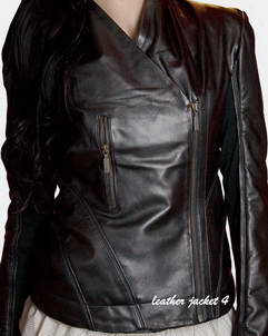 Sarcelles womens leather biker jacket