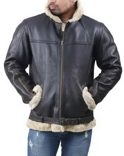 Shearling Faux Fur Shearling Leather Jacket