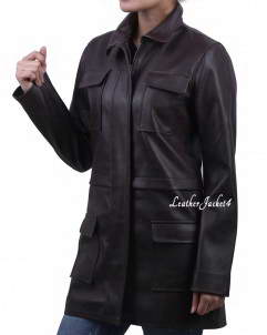 Swiss long leather jacket swiss