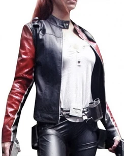 Tomb Raider Legend Lara Croft Black &amp; Red Leather Jacket