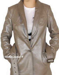 Whitefish metallic leather coat