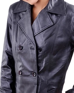 Rachel womens leather trench coat
