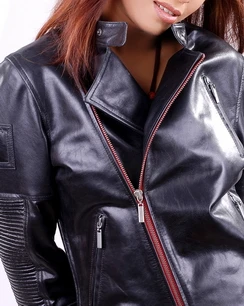 Anna lambskin leather moto jacket