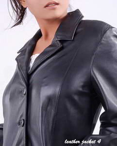 Patrica women long leather coat
