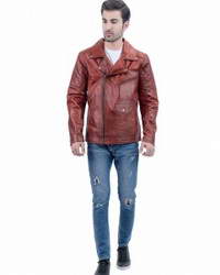 Blazrd Mens Real Leather Daredevil Fashion Jacket