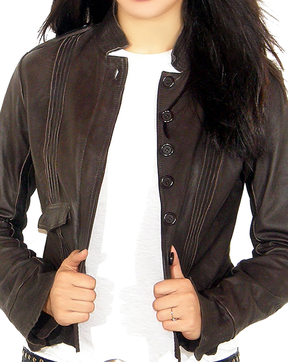 Agnona Leather washed jacket