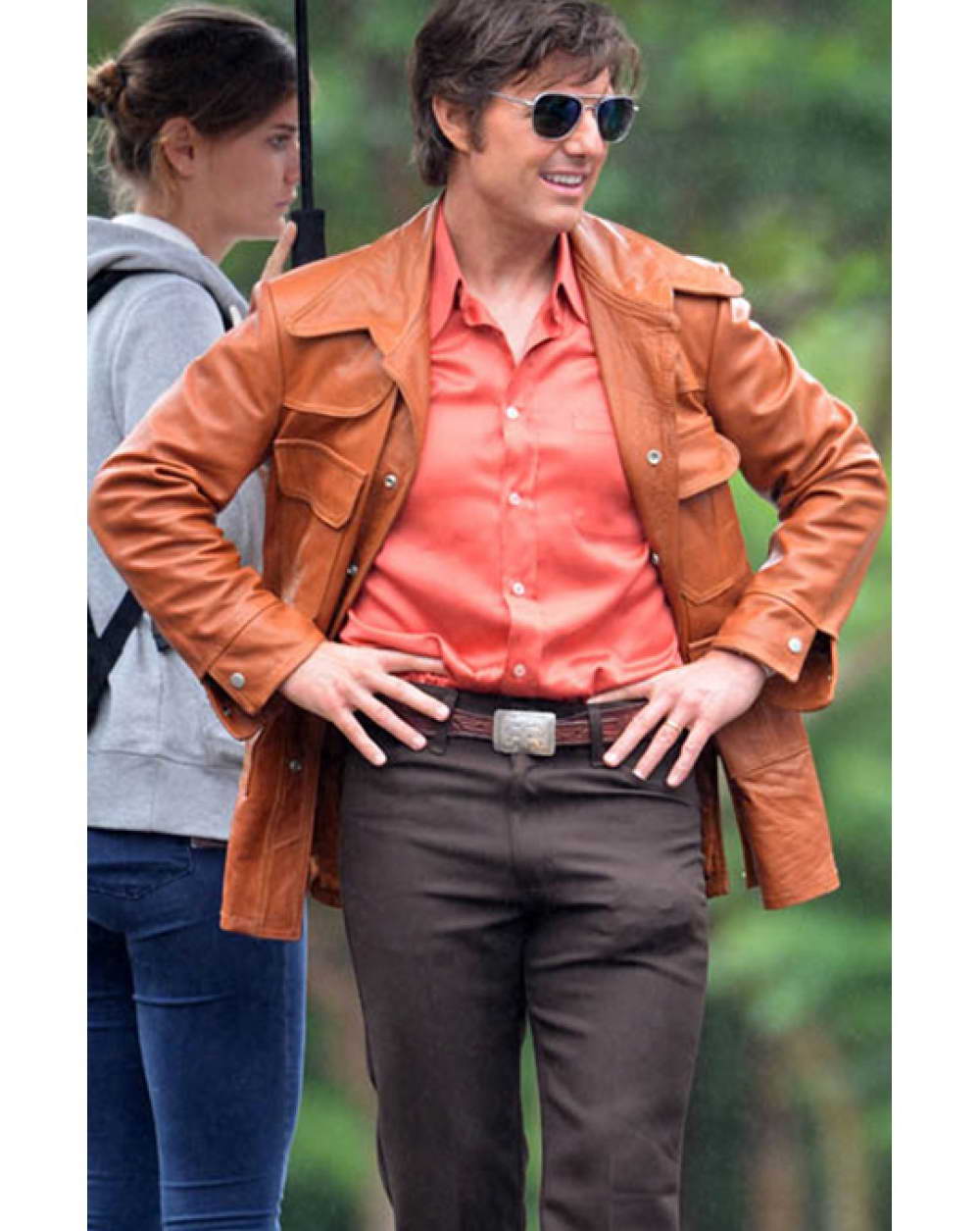 American Made Movie Tom Cruise Leather Jacket