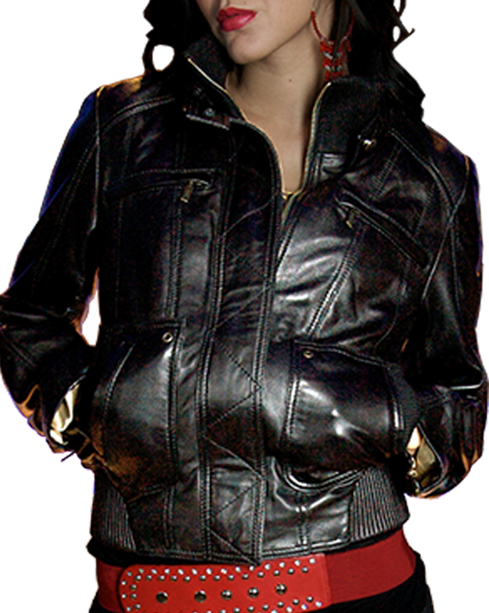 Avignon leather jacket women