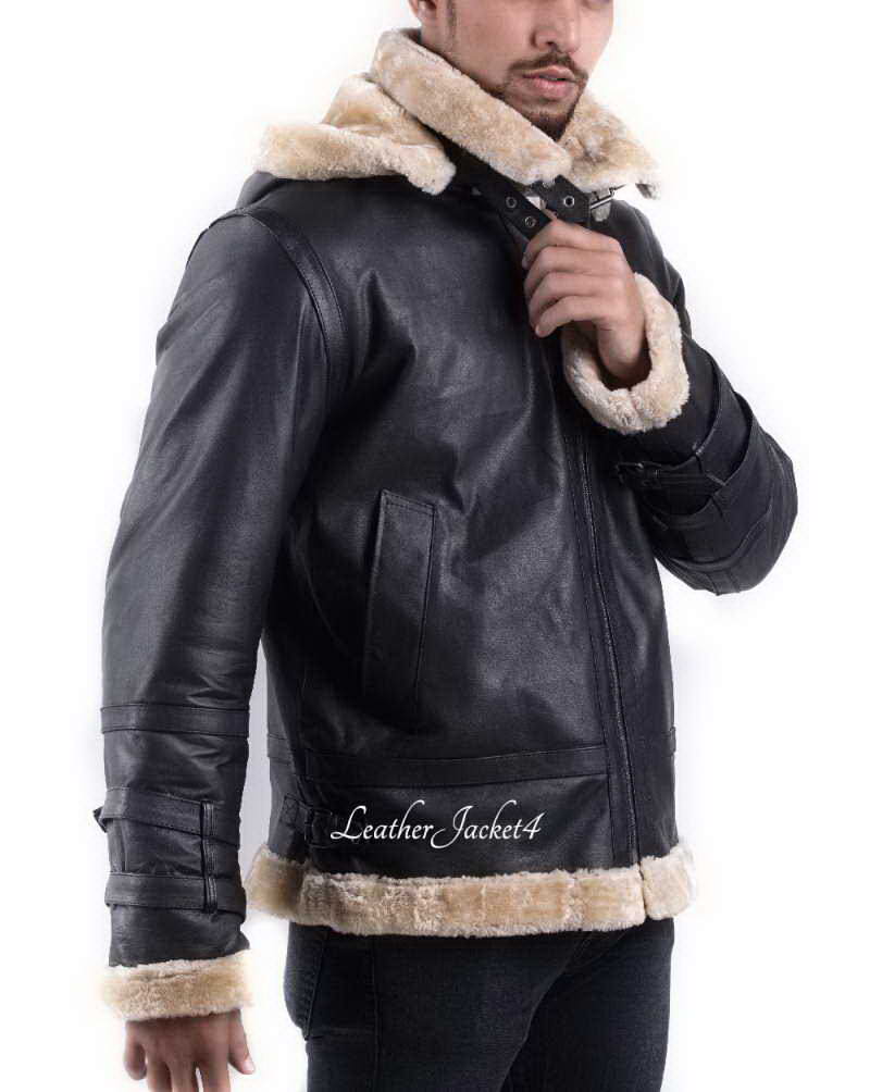 Buy B3 Hood Leather Jacket
