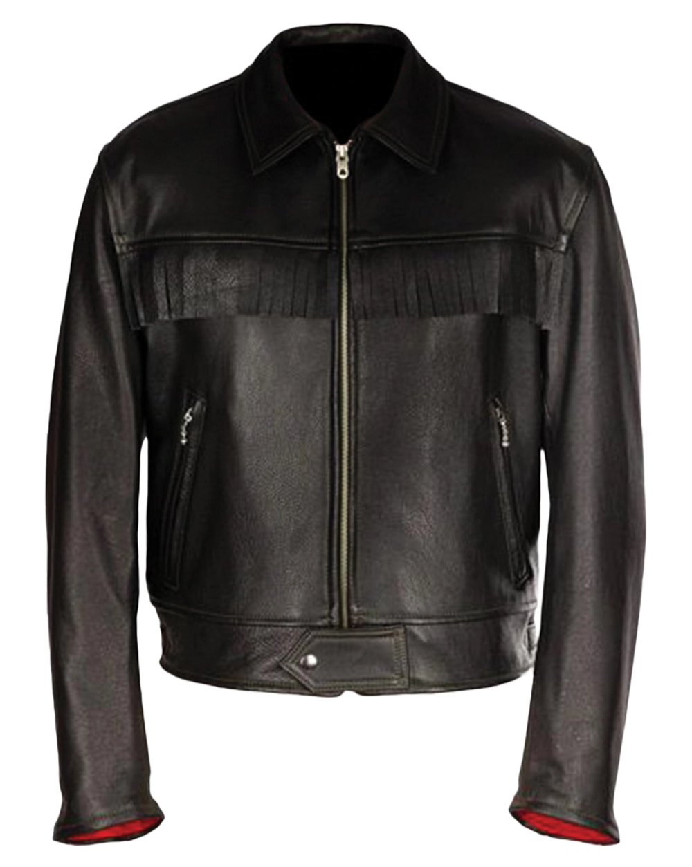 Black biker jacket for men