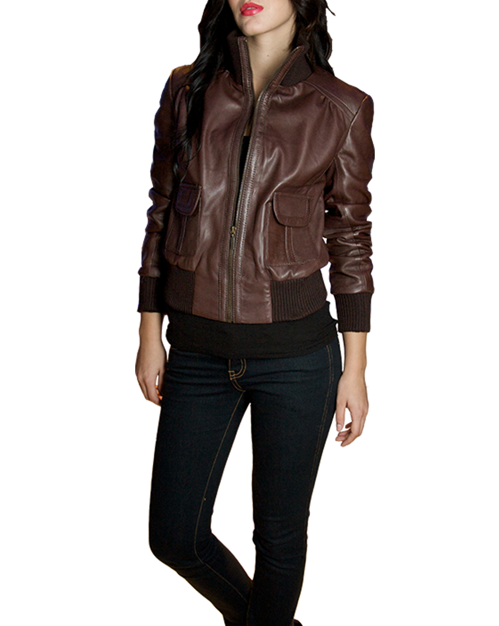 Nancy Brown leather jacket womens