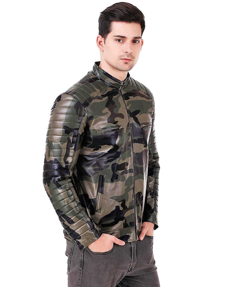 Buy Camouflage Leather Jacket