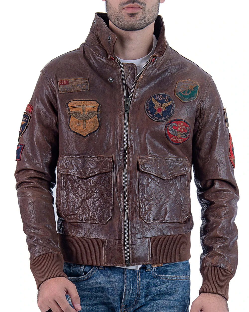 USA Air Force Aviator Mens Bomber Leather Jacket