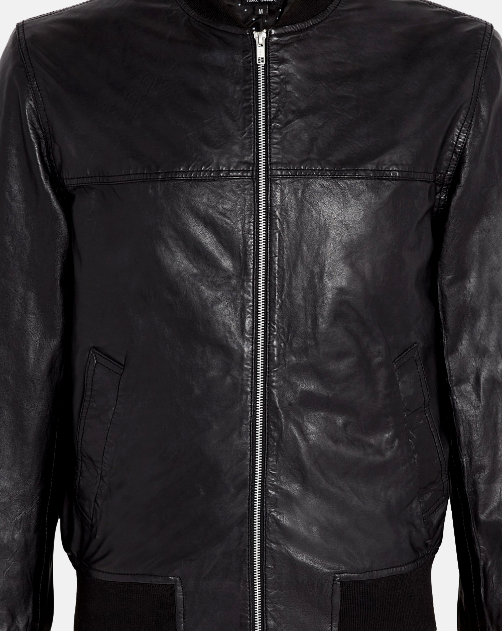 Penn bomber washed leather jacket