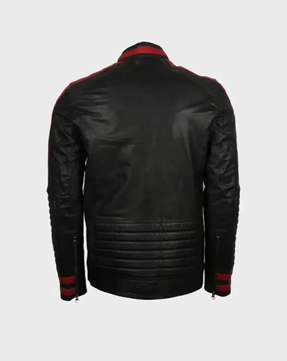 cafered-jacket Mens Cafe Racer Red & Black Leather Jacket