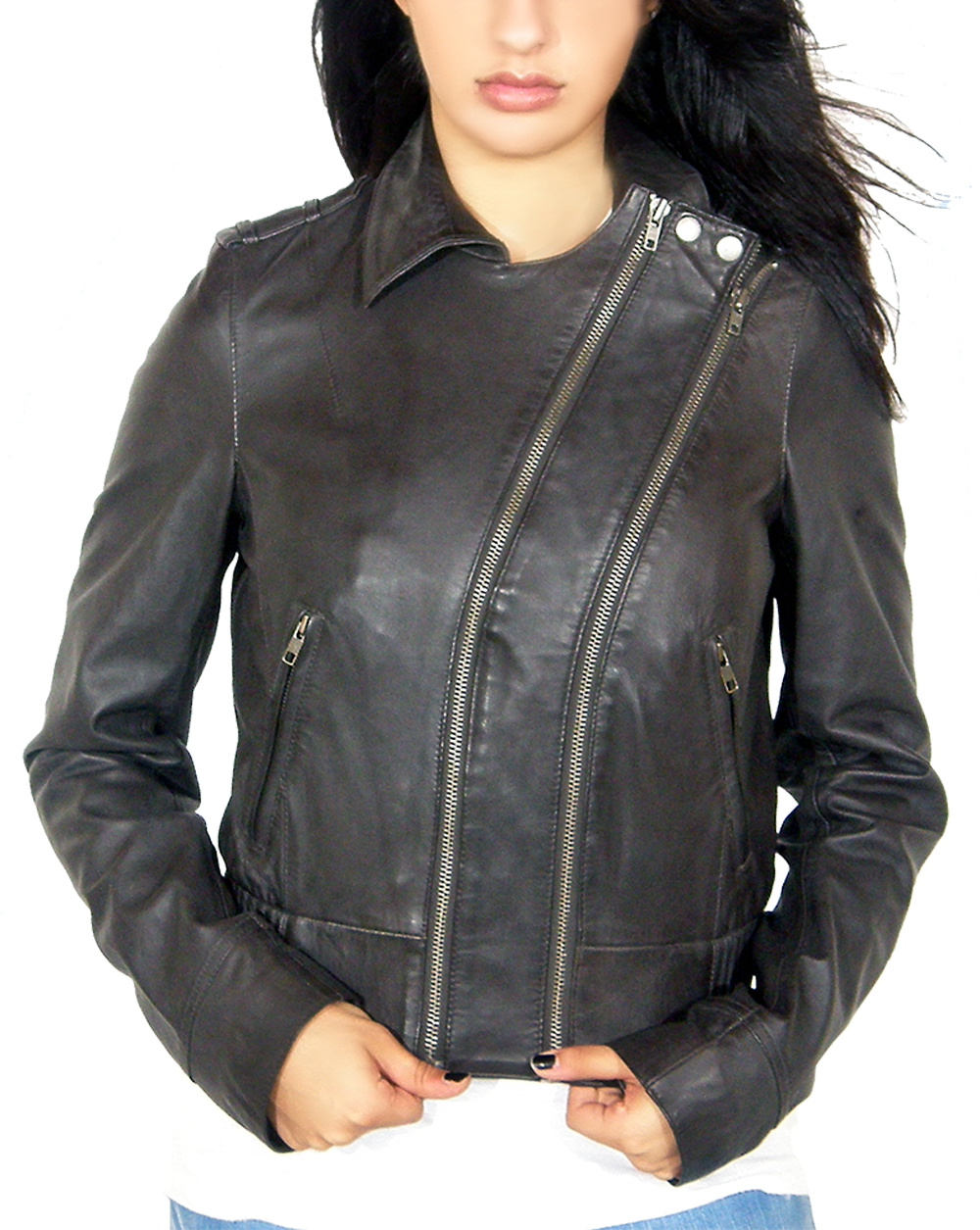 Women Leather Moto Jacket