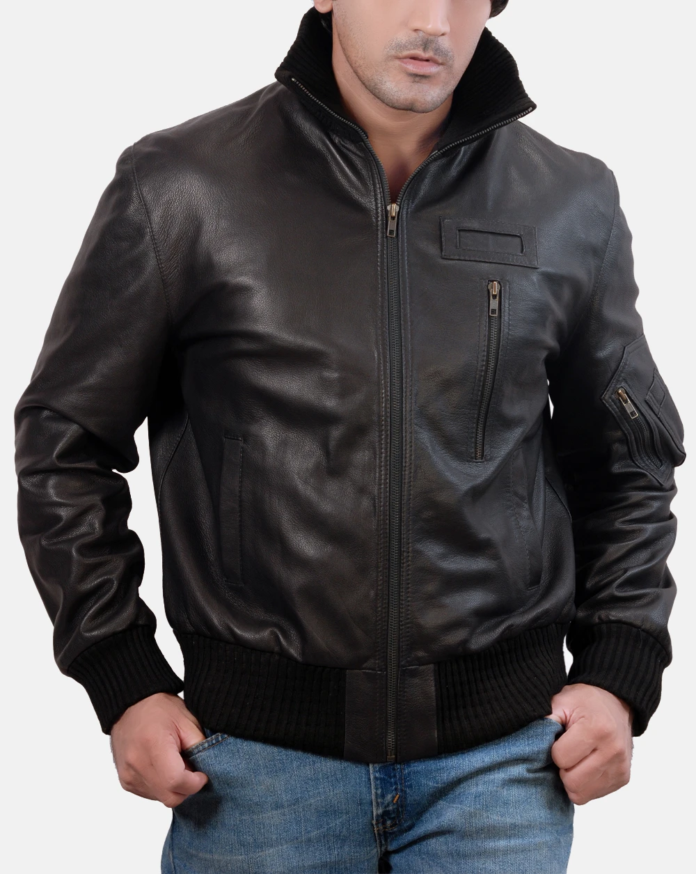 Rolph rolph leather bobmber jacket