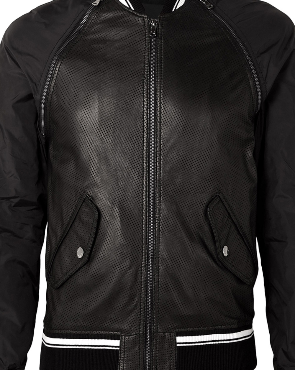 Vermont perforated leather jacket