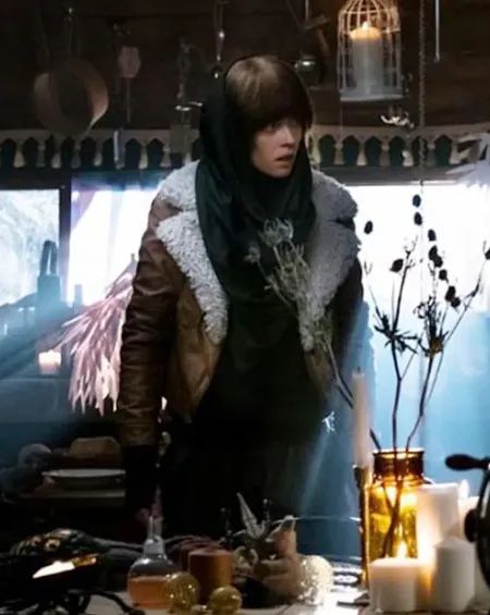 Abigail Foster Shearling Brown Leather Jacket