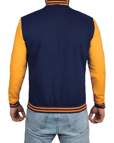 Men&rsquo;s Blue and Yellow Varsity Jacket