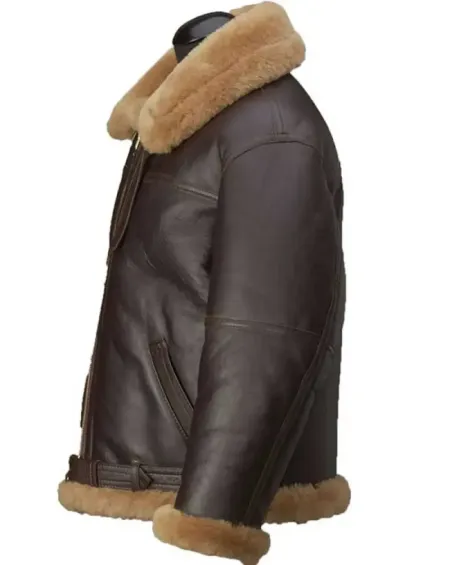 Aquaman Arthur Curry Fur Brown Distressed Leather jacket