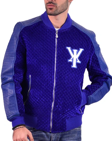 Simba Blue Mens Leather Jacket