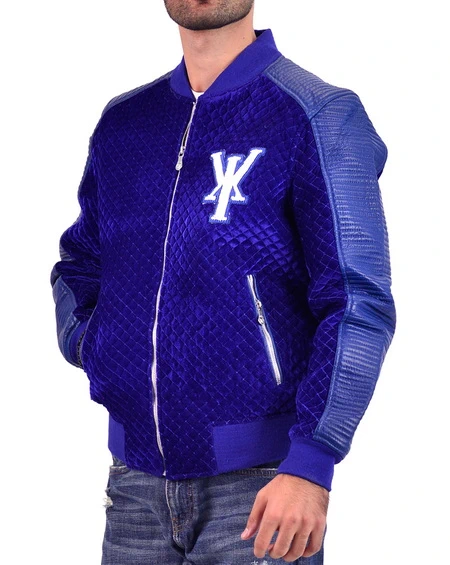 Simba Blue Mens Leather Jacket