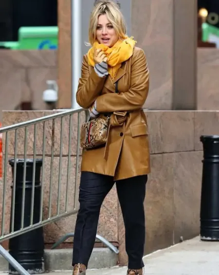 The Flight Attendant Cassie Bowden Leather Coat