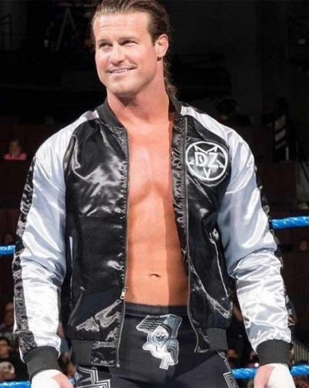 Dolph Ziggler WWE Black and White Bomber Jacket Dolph Ziggler WWE Black and White Bomber Jacket