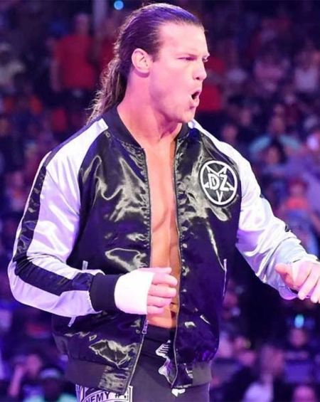 Dolph Ziggler WWE Black and White Bomber Jacket Dolph Ziggler WWE Black and White Bomber Jacket