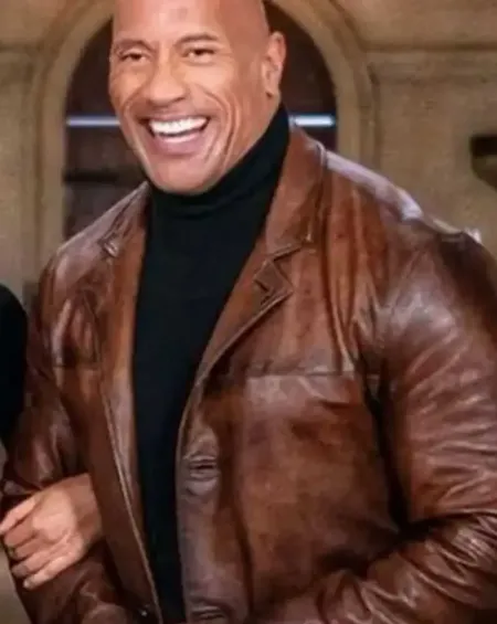 Dwayne Johnson Red Notice Leather Coat