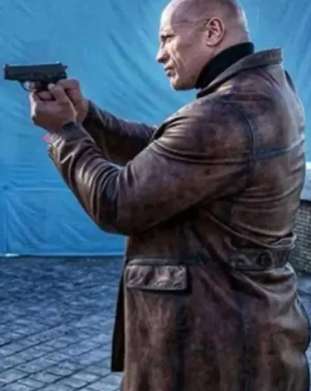 Dwayne Johnson Red Notice Leather Coat