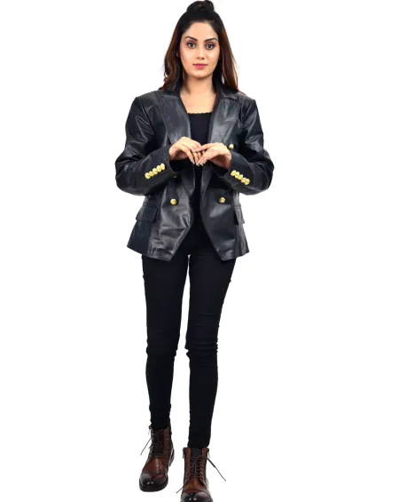 Paris Kim Kardashian Leather Blazer