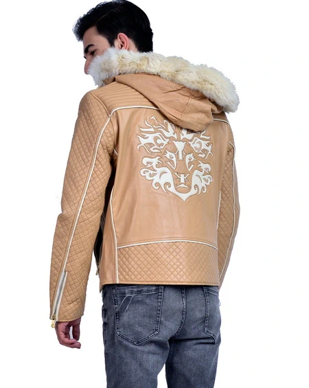 Leo Beige leather jacket