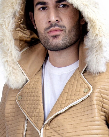 Leo Beige leather jacket