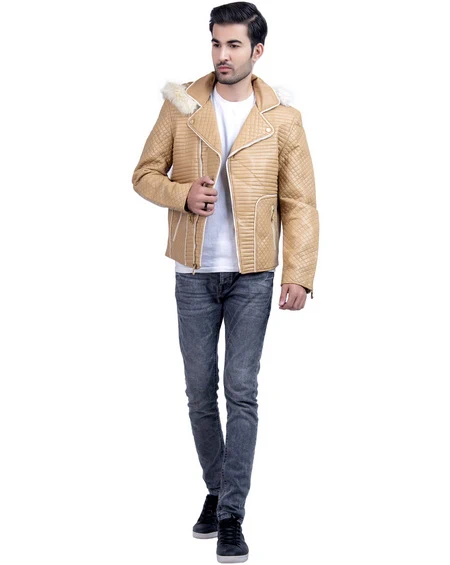 Leo Beige leather jacket
