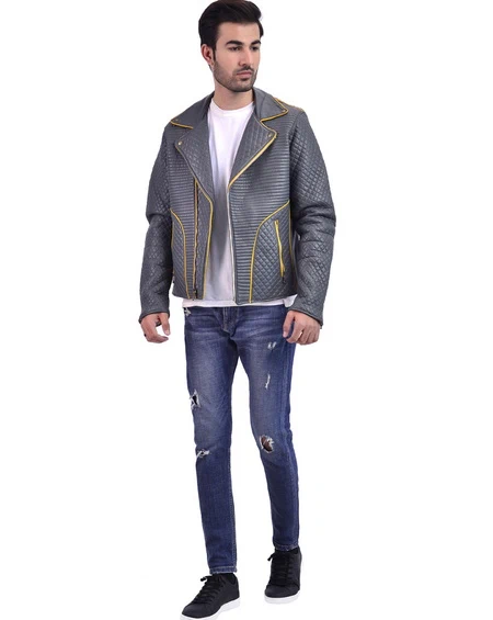Leo Grey Leather Jacket